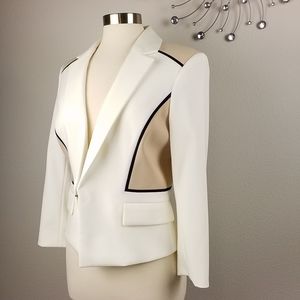 WHBM | Color Block White Tan Blazer, 8